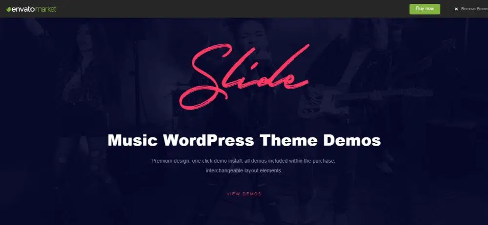 Slide - Tema WordPress de música