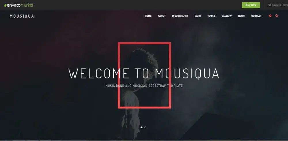 Mousiqua - نموذج HTML للفرقة الموسيقية