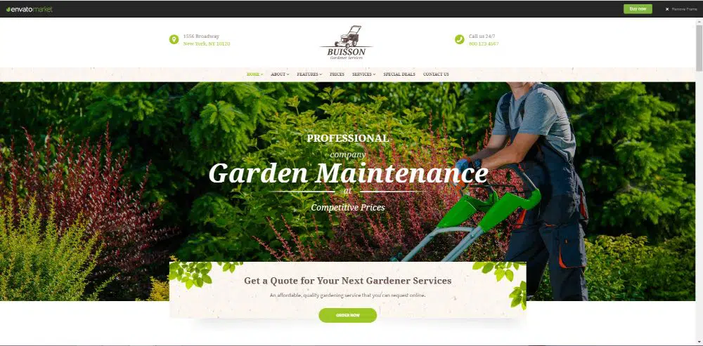 Buisson | Tema WordPress Layanan Berkebun & Lansekap