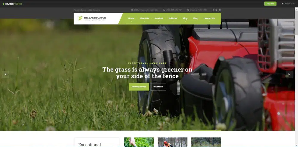 Der Landschaftsgestalter – Rasen- und Landschaftsgestaltung WP-Theme