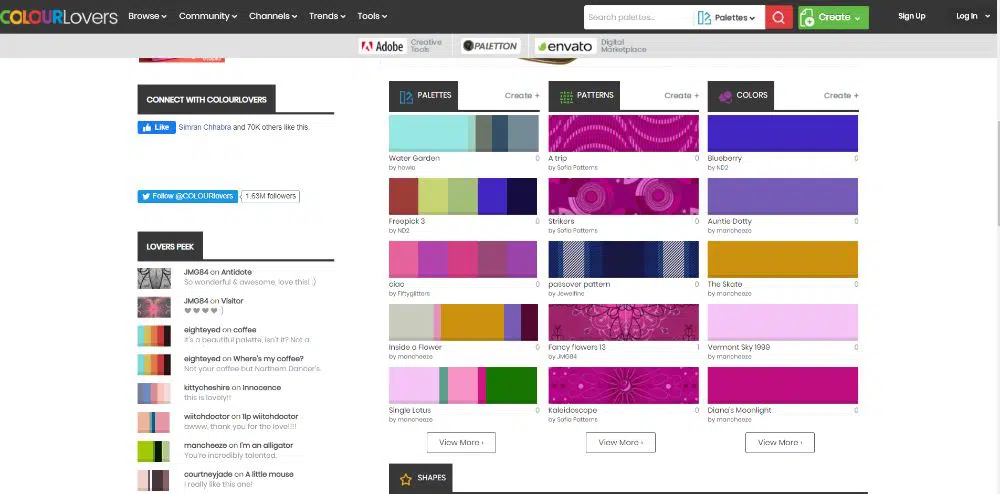 ColorLovers - Generatoare de scheme de culori de folosit în 2020