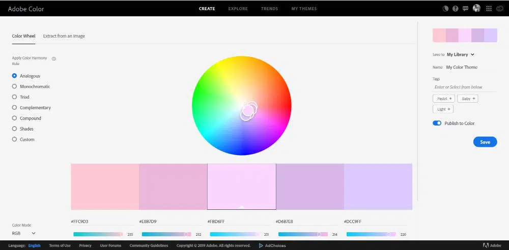 Adobe: generadores de esquemas de color para usar en 2020