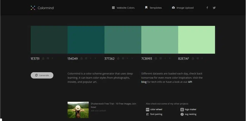 ColorMind — генераторы цветовых схем для использования в 2020 году