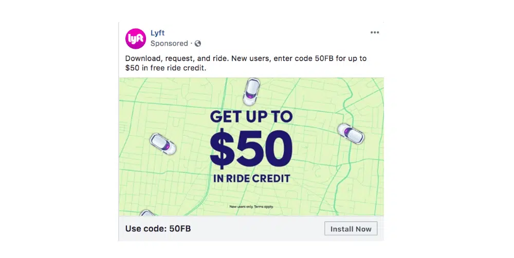 ajakan bertindak yang efektif - lyft