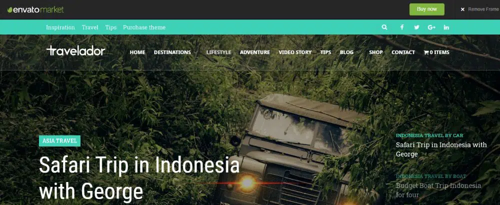 Motyw WordPress dla dzieci - Travelador