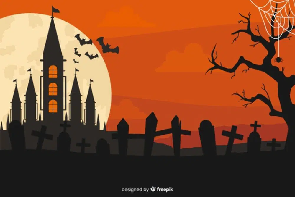 Fundo de design plano para o halloween Vetor grátis