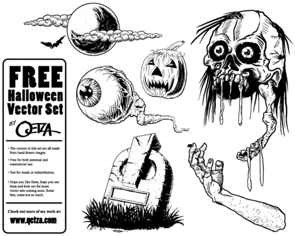 Set Vektor Halloween Gratis