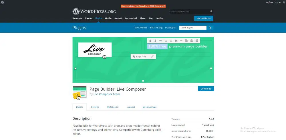 Live Composer Site Builder. منشئ موقع الملحن المباشر