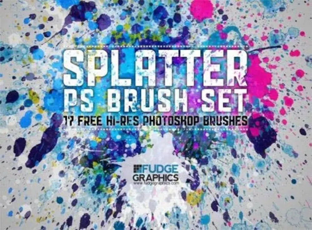 Set di pennelli Photoshop Splatter ad alta risoluzione gratuito