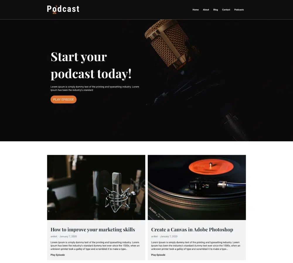 Podcast'ler için WordPress Temaları: Podcast