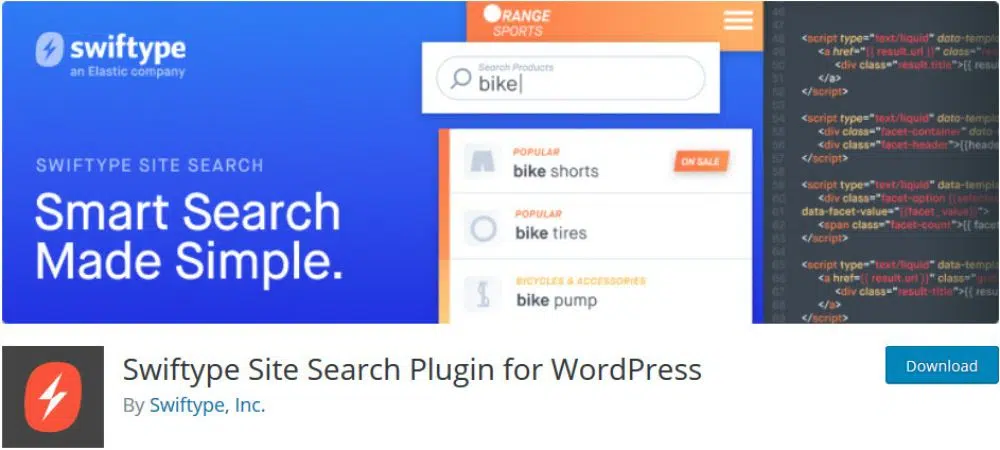 Los mejores complementos de motores de búsqueda para WordPress: SwiftType Search