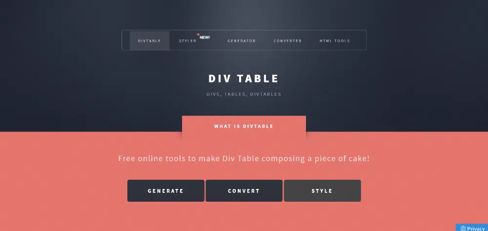 最佳免费在线表格制作工具：Div Table