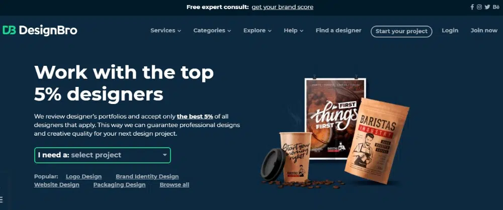 Beste Websites für Designwettbewerbe: Design Bro