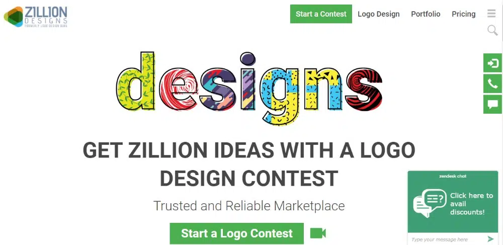 最高のデザインコンテストのウェブサイト：Zillion Designs