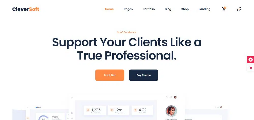 Thèmes WordPress pour les entreprises SAAS : CleverSoft