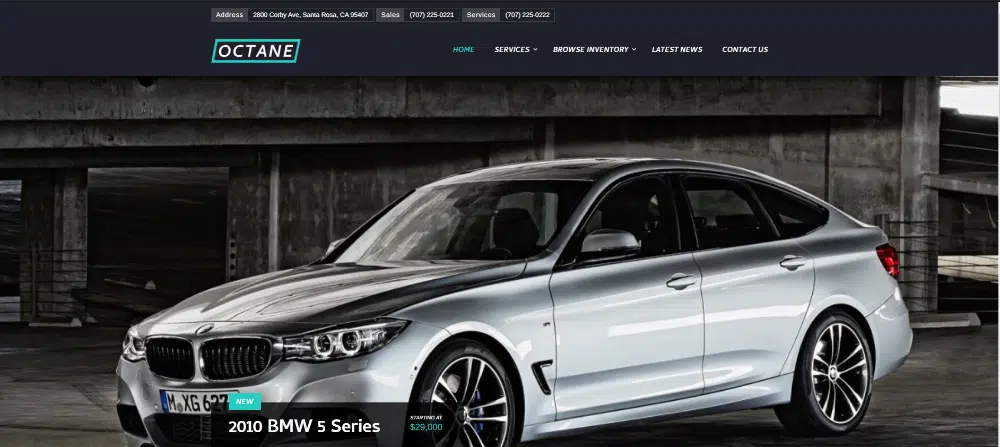 汽车经销商的惊人 WordPress 主题：Octane