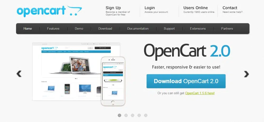 最高のWooCommerceの選択肢：OpenCart