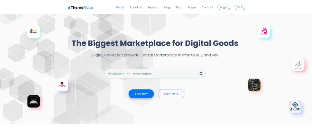 Temas de WordPress para vender productos digitales: Themeplace