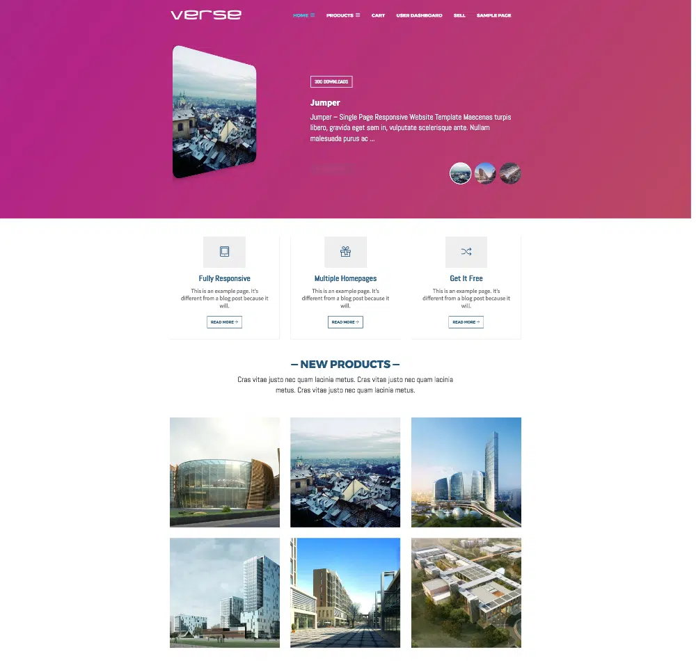 Темы WordPress для продажи цифровых продуктов: Verse