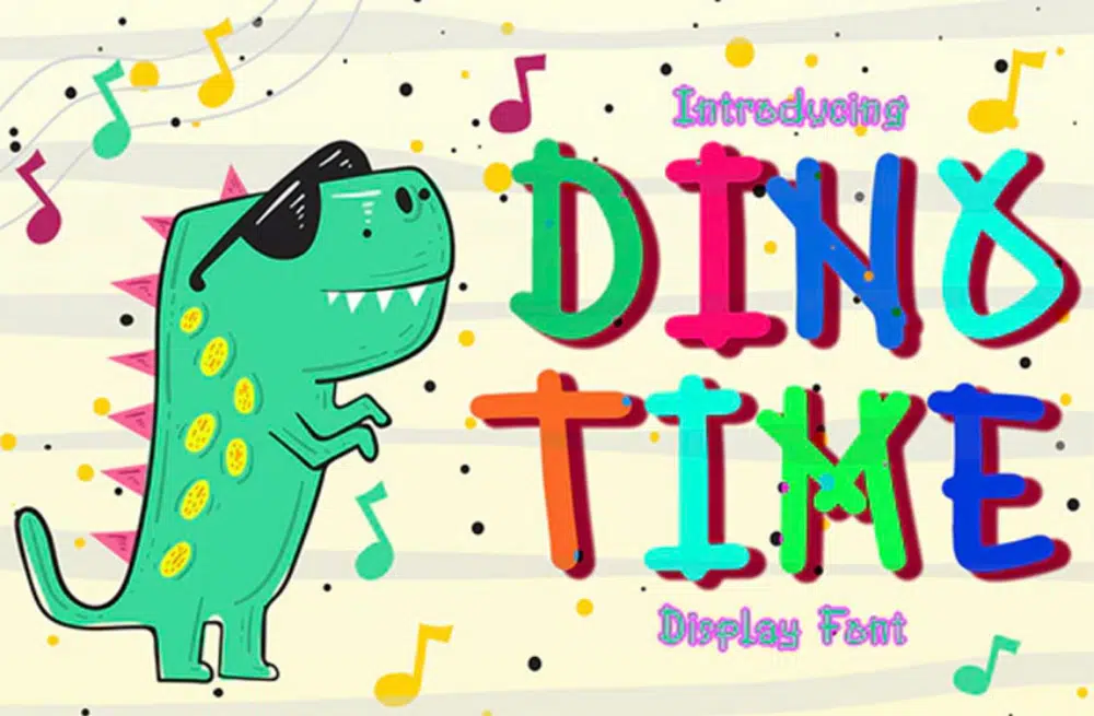 أفضل الخطوط المصورة للمصممين: Dino Time