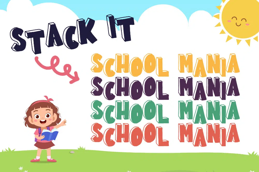 แบบอักษรการ์ตูนที่ดีที่สุดสำหรับนักออกแบบ: School Mania