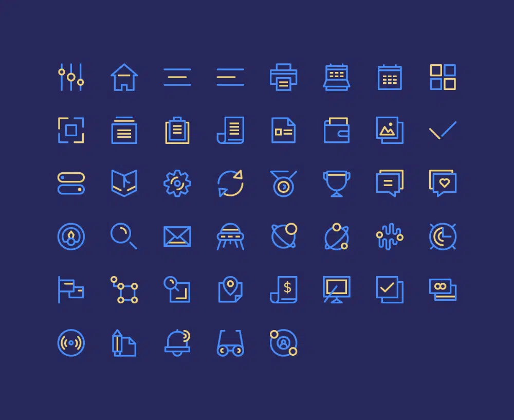 Liniendesign-Icon-Sets für Ihre Sammlung: Birply-Icons