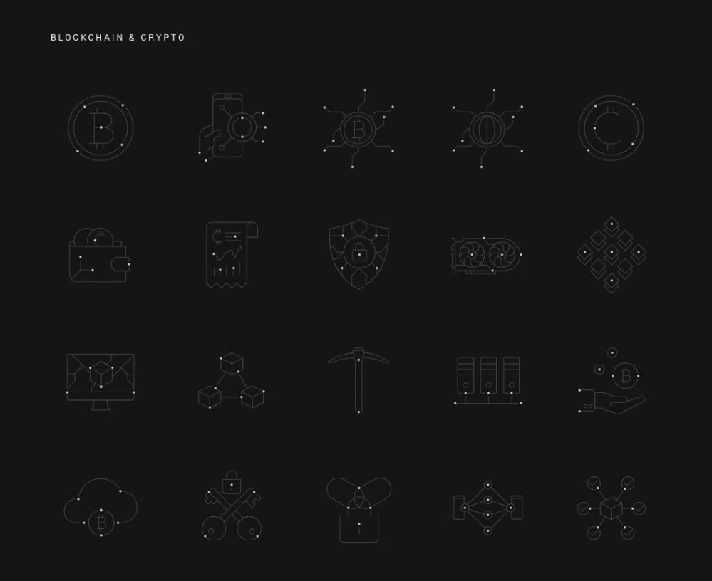 컬렉션에 대한 라인 디자인 아이콘 세트: Nucleus Set