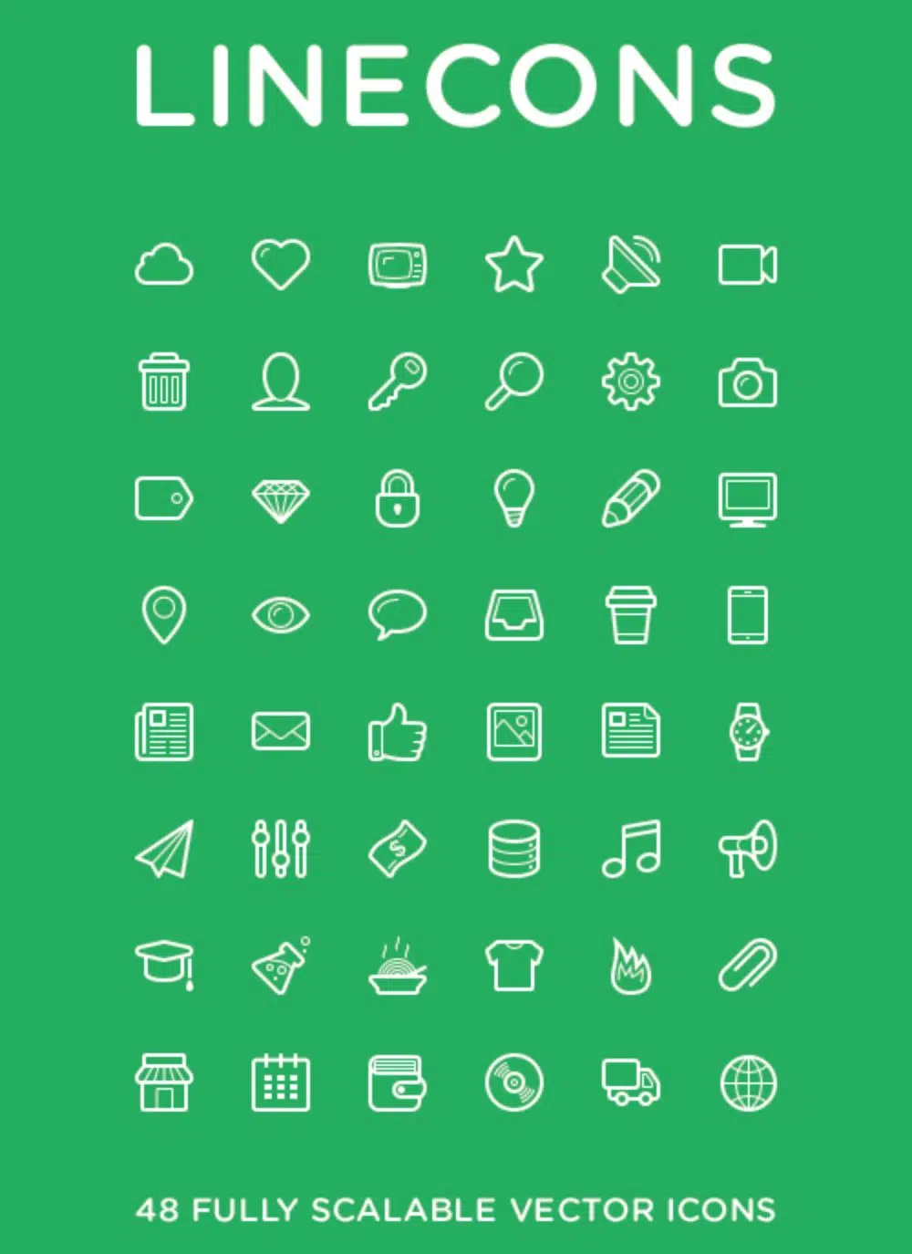 Line Design Icons set per la tua collezione: Linecon Icons