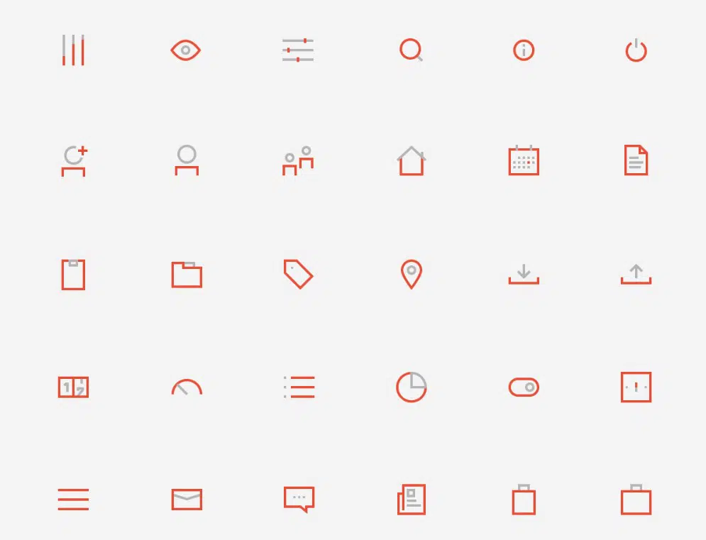 Line Design Icon-Sets für Ihre Sammlung: Zweifarbig