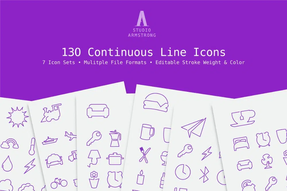 Наборы иконок Line Design для Вашей коллекции: Continous Line