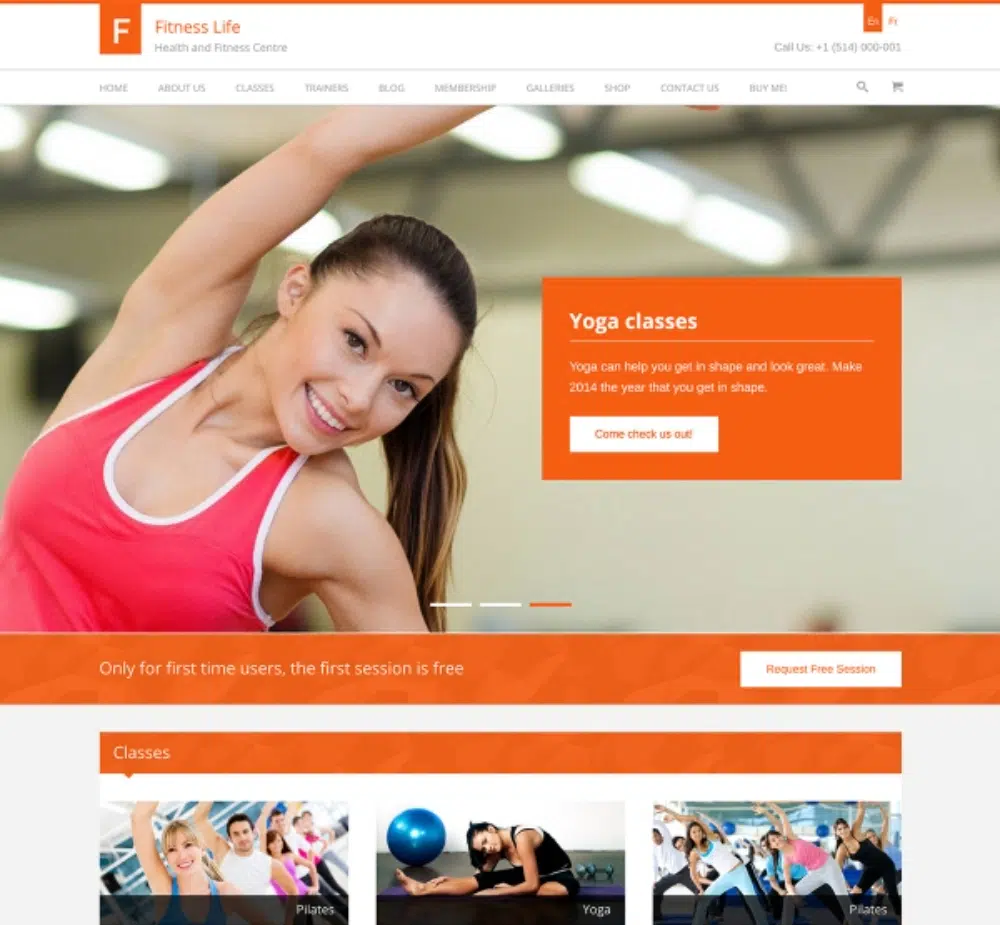 Beeindruckende WordPress-Themes für Fitnessclubs: Fitness Life