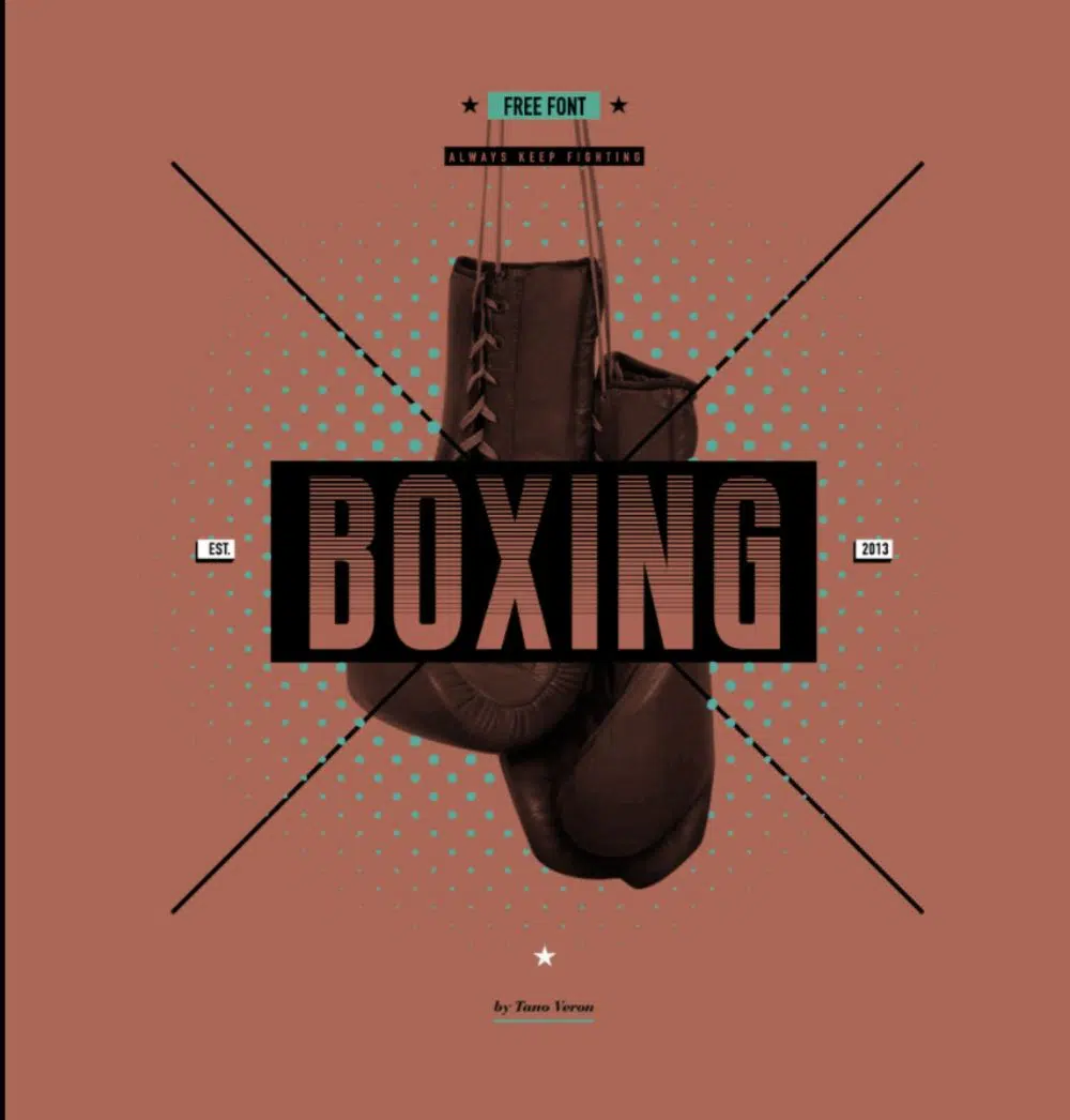 Polices industrielles gratuites pour les concepteurs : boxe