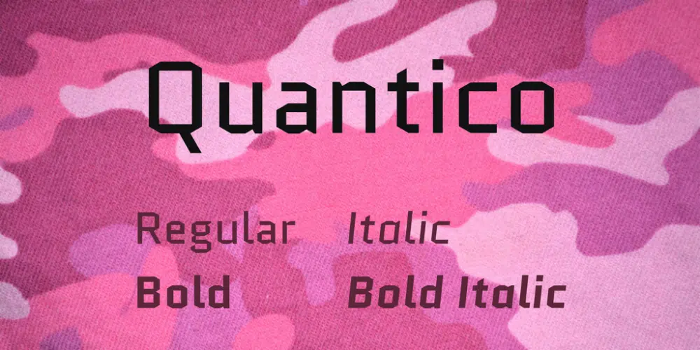 Бесплатные промышленные шрифты для дизайнеров: Quantico