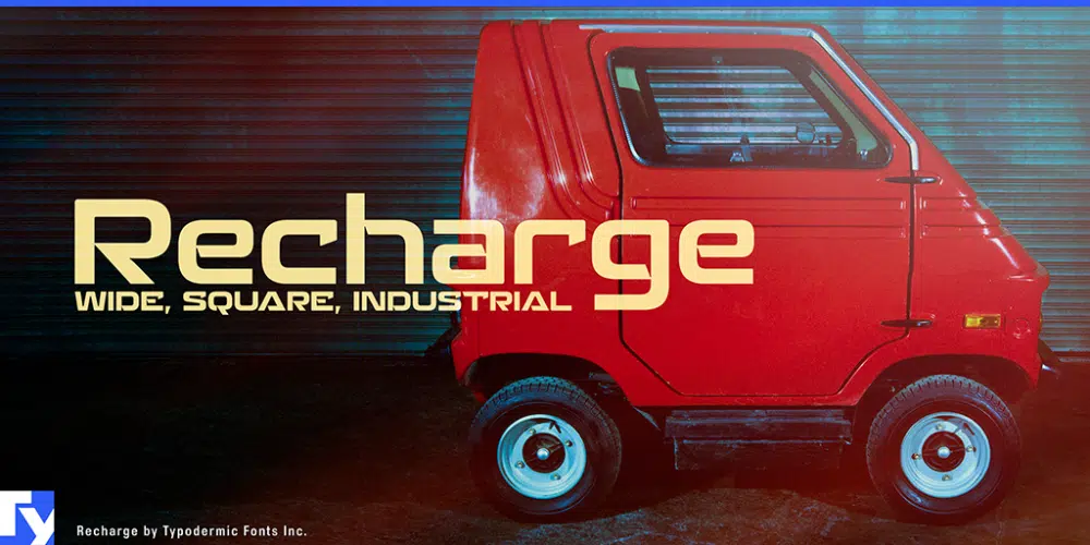 Polices industrielles gratuites pour les designers : Recharge