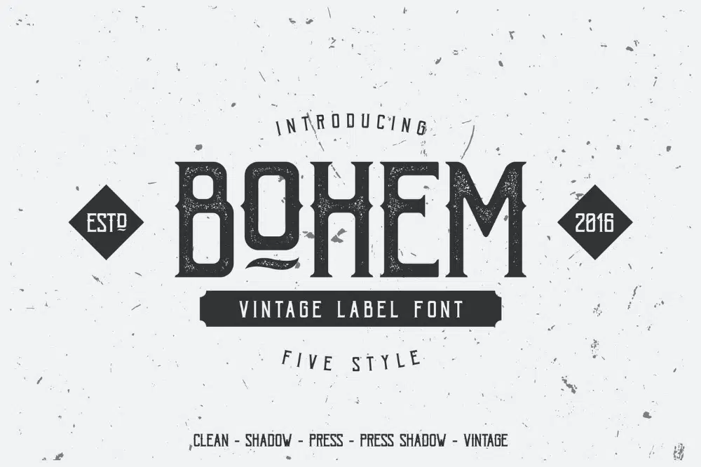 แบบอักษรหรูหราสำหรับนักออกแบบที่ทำงานในอุตสาหกรรมแฟชั่น: Bohem Typeface