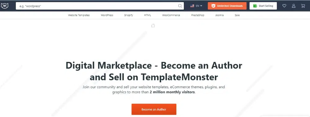 Beste Websites zum Verkauf Ihrer Grafikdesign-Assets: Template Monster