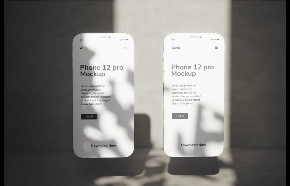 Mockup di applicazioni mobili gratuiti che i progettisti possono scaricare: Iphone Classic esteso