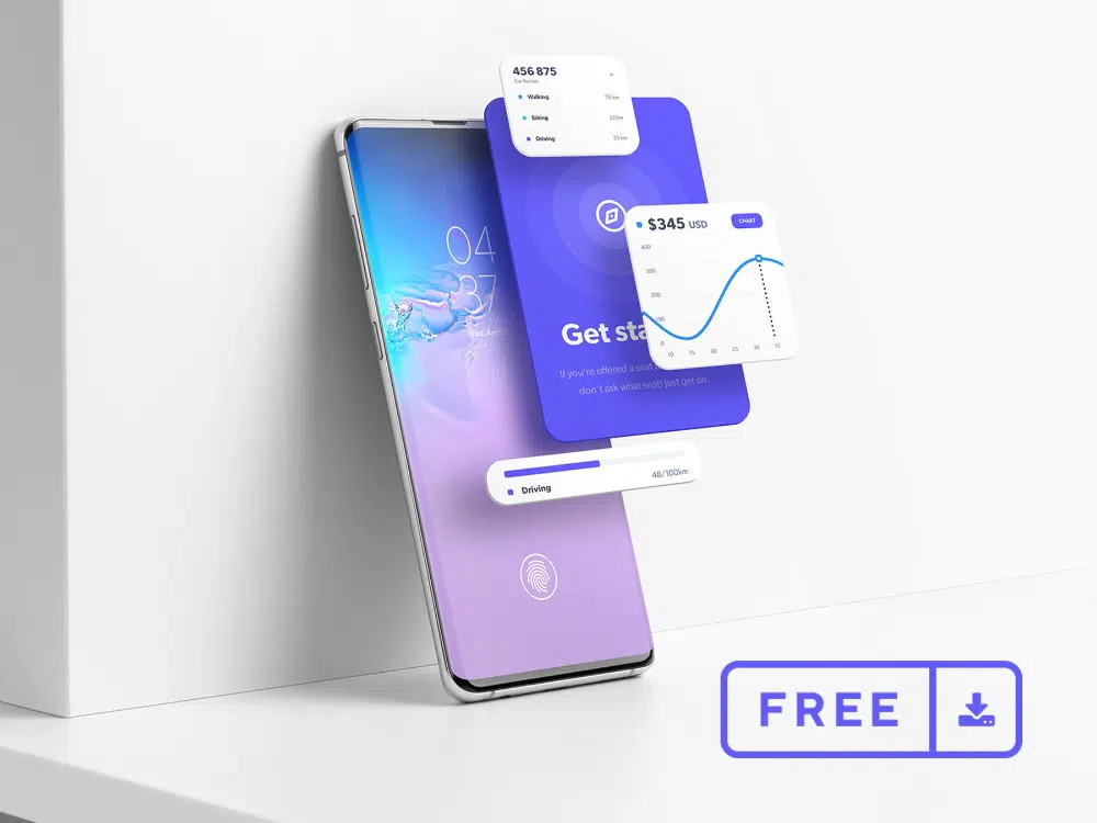 Desainer Mockup Aplikasi Seluler Gratis Dapat Mengunduh: Smartphone Android