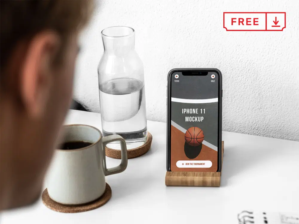 Mockup di applicazioni mobili gratuiti che i progettisti possono scaricare: Iphone Realistic