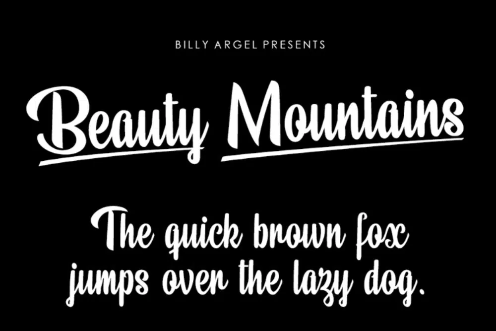 أفضل الخطوط للكتيبات والنشرات الإعلانية: Beauty Mountians