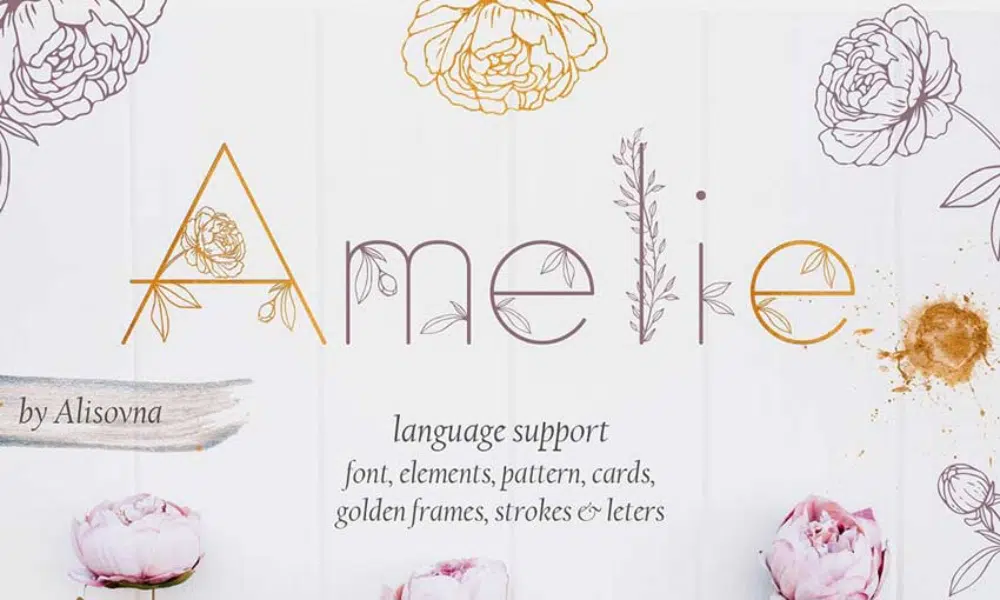 18 caratteri creativi ispirati alla natura: Amelie Floral Display Font