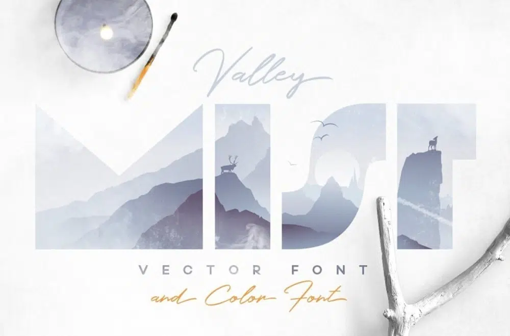 18 kreative Schriftarten, inspiriert von der Natur: Valley Mist