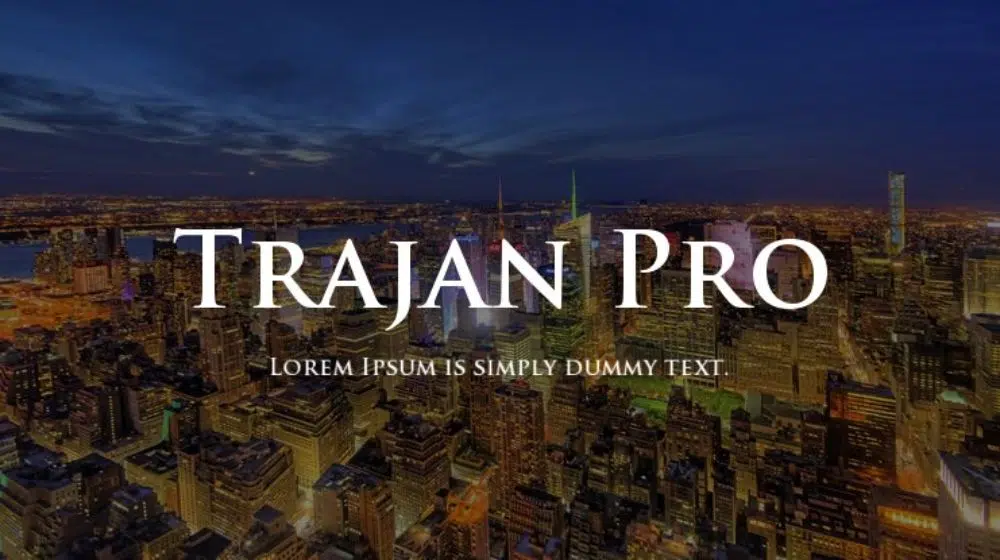 Font cinematografici gratuiti per i video: Trajan Pro