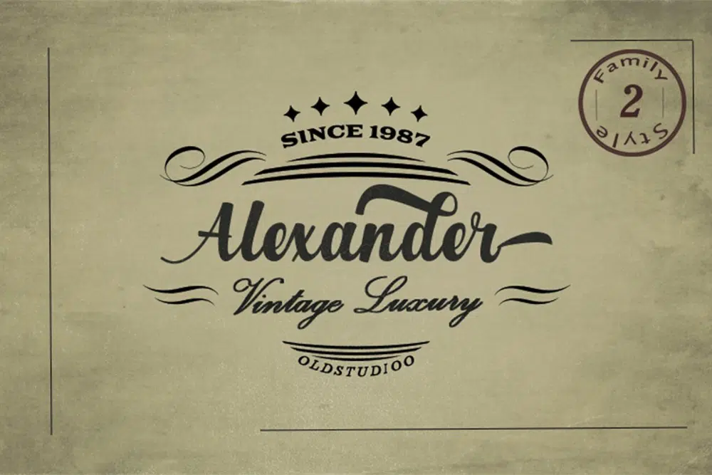 Font cinematografici gratuiti per i video: Alexander