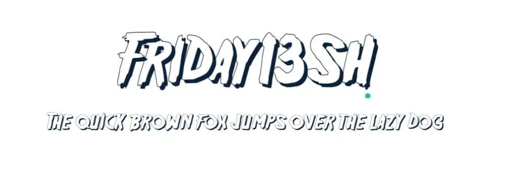 แบบอักษรภาพยนตร์ฟรีสำหรับวิดีโอ: Friday 13