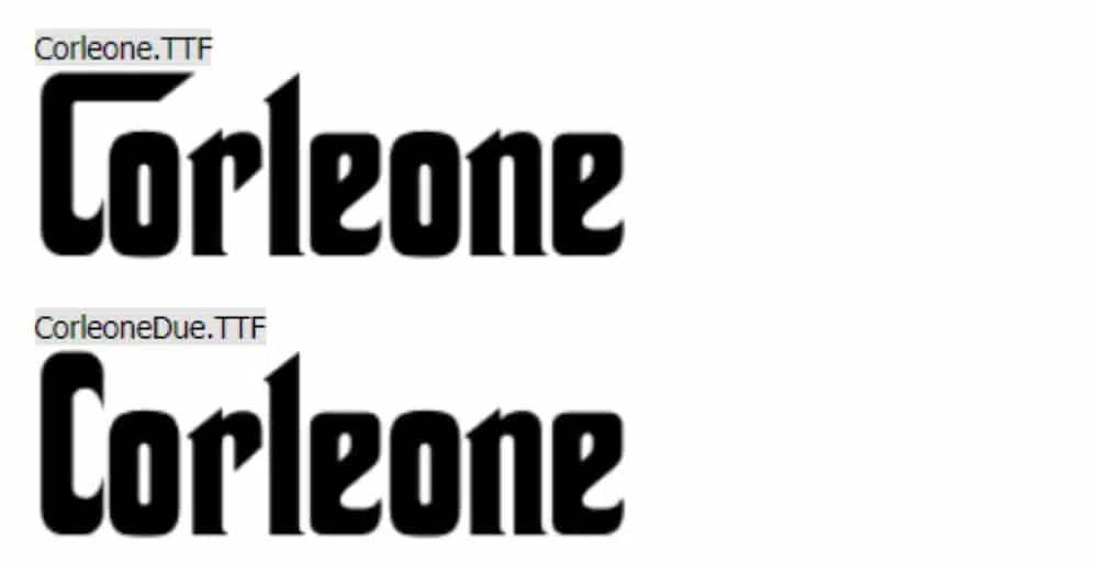 Font cinematografici gratuiti per i video: Corleone