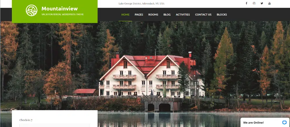 Bellissimi temi WordPress per siti Web di case vacanza: Mountainview