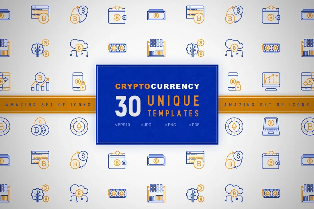 สินทรัพย์การออกแบบสกุลเงิน Crypto ที่น่าทึ่งสำหรับนักออกแบบ: ชุดไอคอน