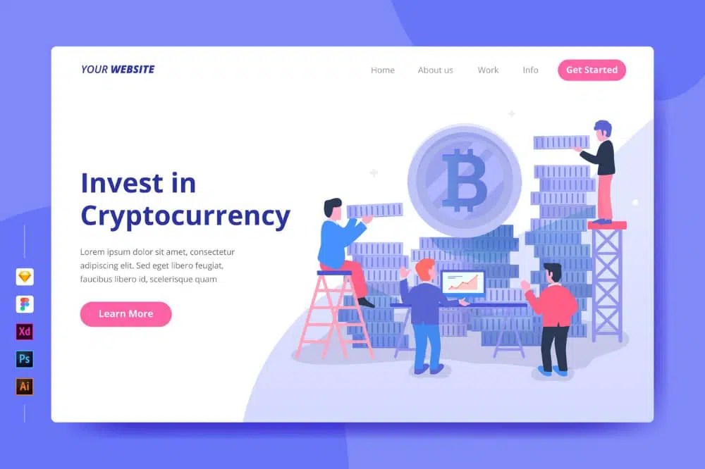 สินทรัพย์การออกแบบสกุลเงิน Crypto ที่น่าทึ่งสำหรับนักออกแบบ: Landing Page