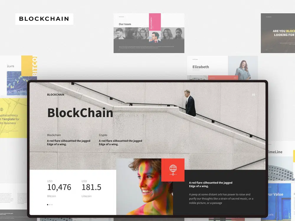 Erstaunliche Krypto-Währungs-Design-Assets für Designer: Blockchain-Präsentation